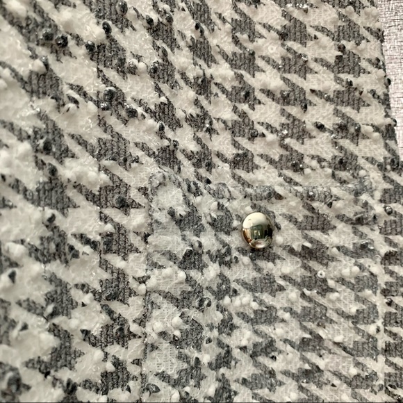 Charcoal Houndstooth Dress with Silver Buttons - Picture 3 of 5
